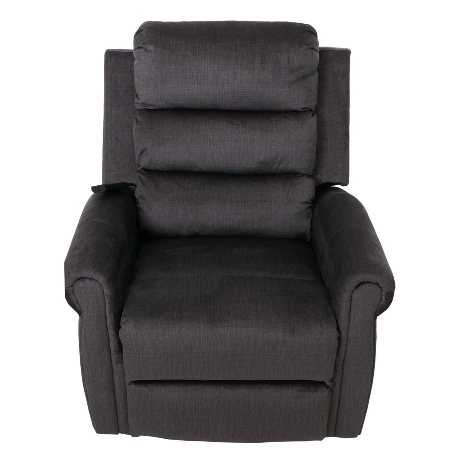 Berlinlodge Massage-Fernsehsessel HxBxT 138x86x168 cm Sitzhöhe 49 cm Liegefunktion Aufstehhilfe Heizfunktion Stoff  Chenille Dunkelgrau Massagesessel_5