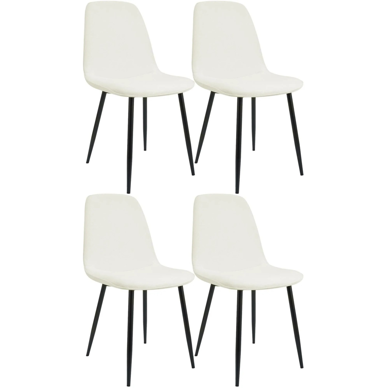 CLP 4er Set Esszimmerstuhl Maryam creme/Stoff