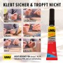 Uhu Sekundenkleber Supergel Tube 10g, geeignet für Porzellan, Kunststoff, Metall, Gummi, Holz und Keramik.