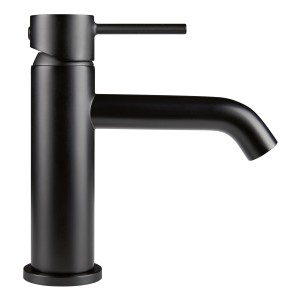 Moderne, mattschwarze baliv Waschtischarmatur WT-620 für Waschbecken.