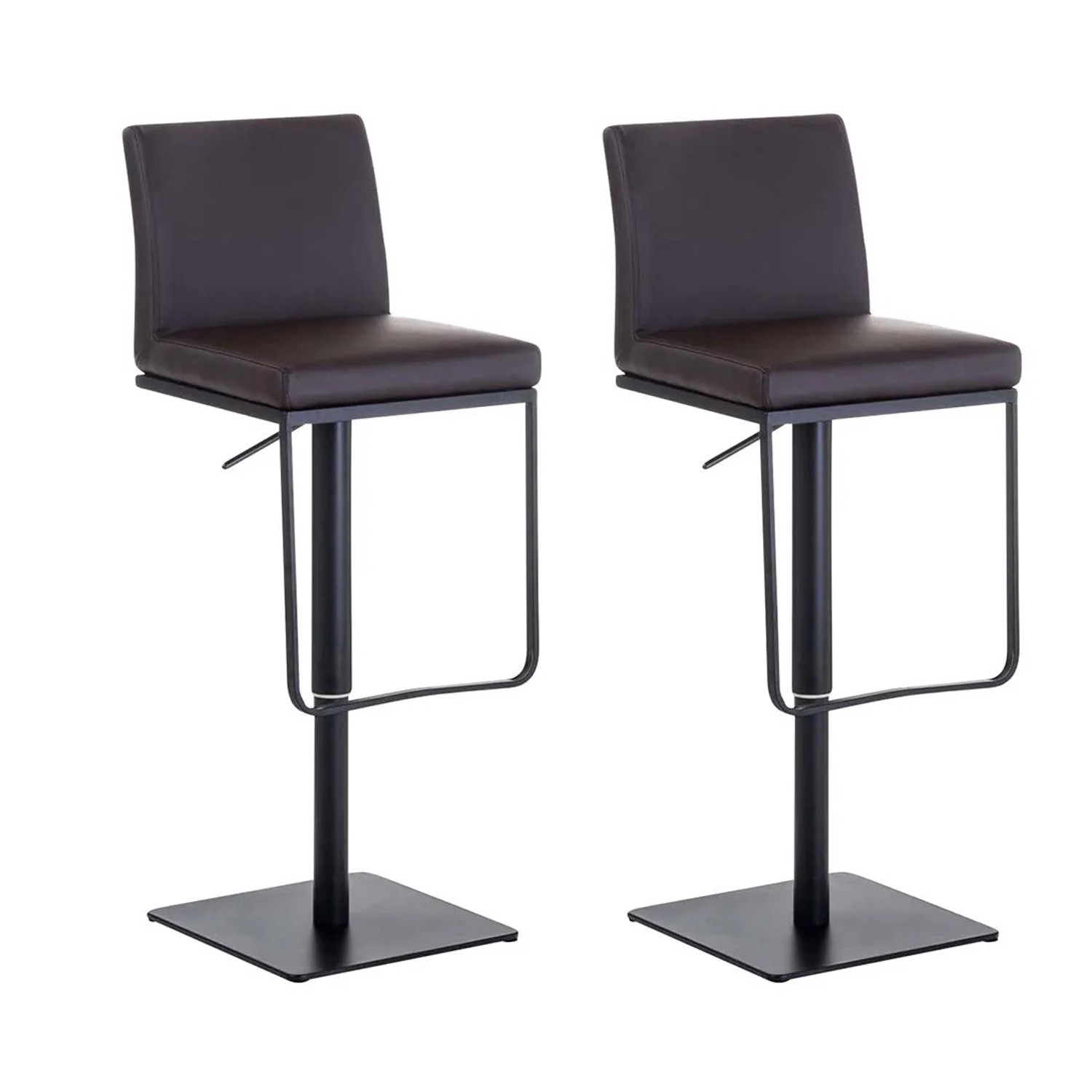 CLP 2er Set Barhocker Panama Kunstlederbezug Braun/Schwarz