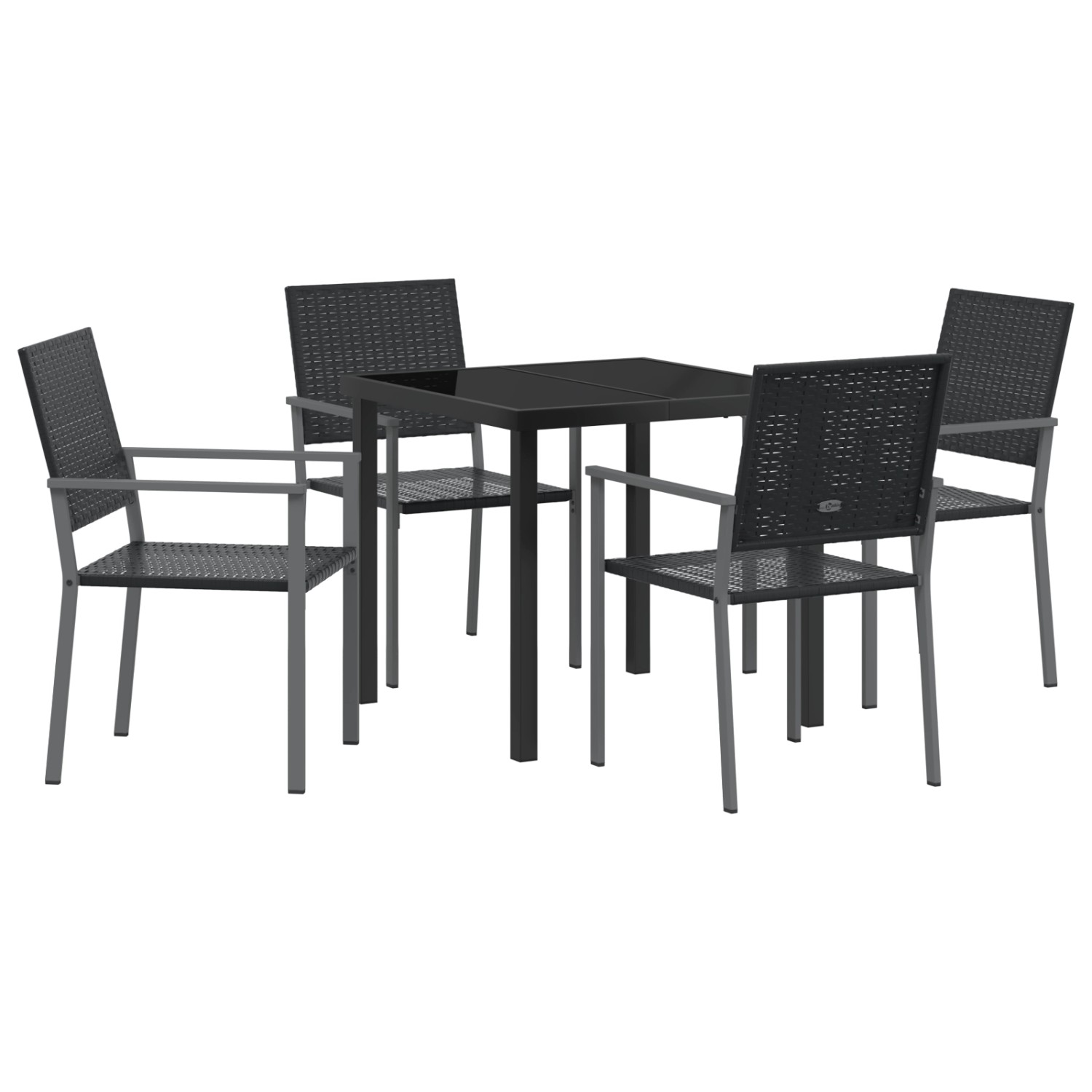 vidaXL Garten Essgruppe 5-Tlg Schwarz Poly Rattan 3379080 günstig online kaufen