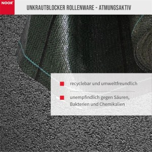 Noor Unkrautblocker Profirolle, 105 g/m², aus Polypropylen, atmungsaktiv und umweltfreundlich.
