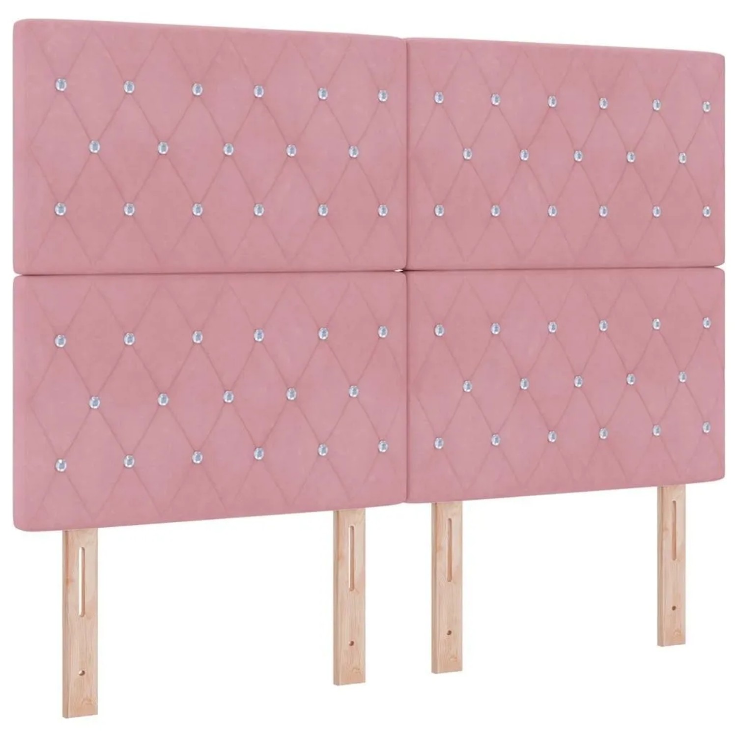 vidaXL LED Kopfteil mit LED-Lichtleisten Rosa 144 cm Polyester 3338365