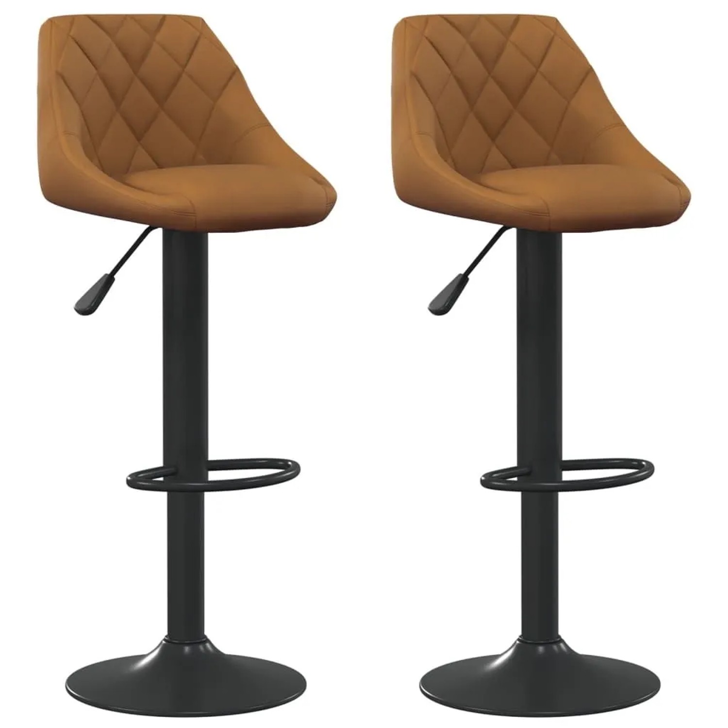 vidaXL Barhocker 2 Stk Braun Samt 335347