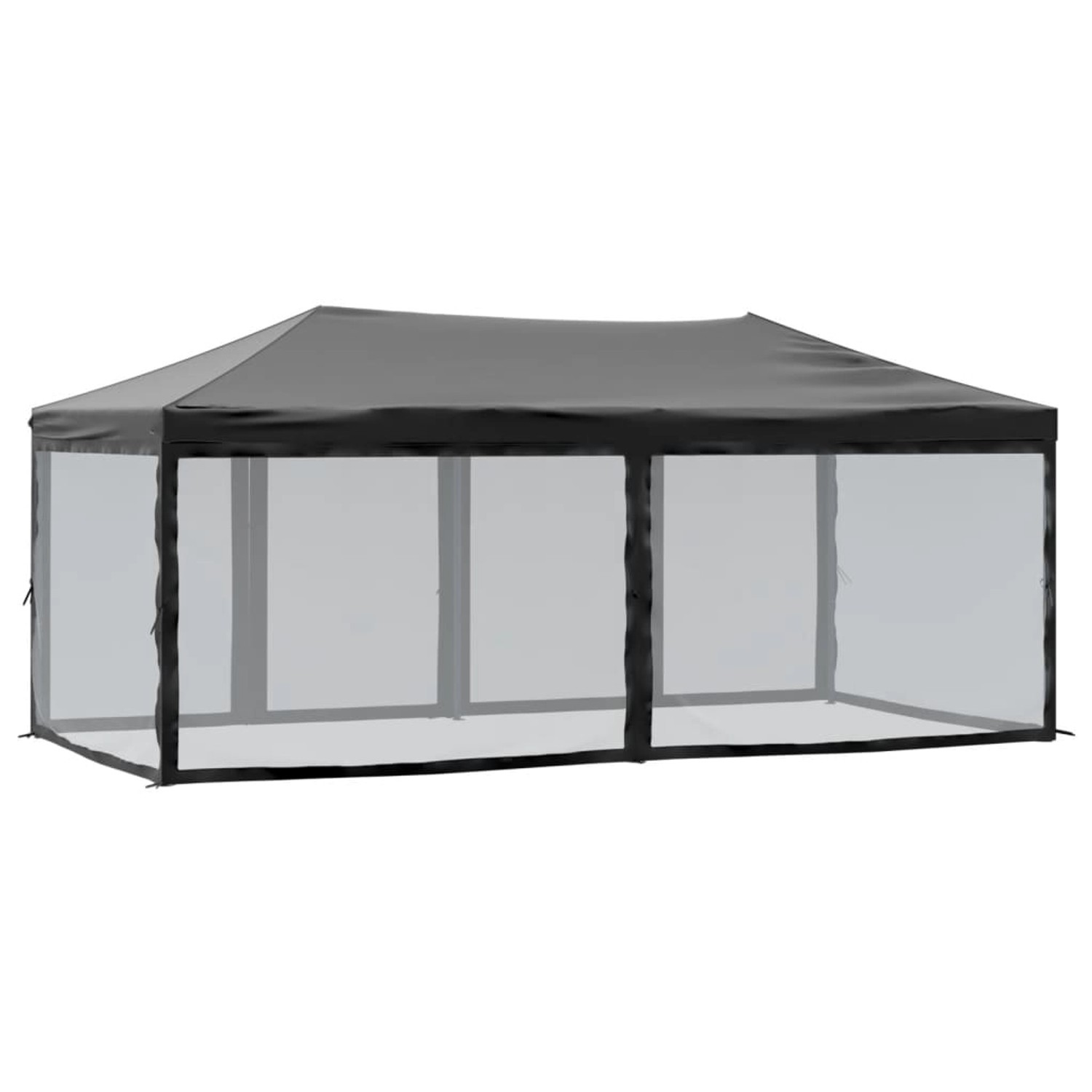 Schwarzes, faltbares Partyzelt 3x6 m mit Seitenwänden von vidaXL für Outdoor-Events.