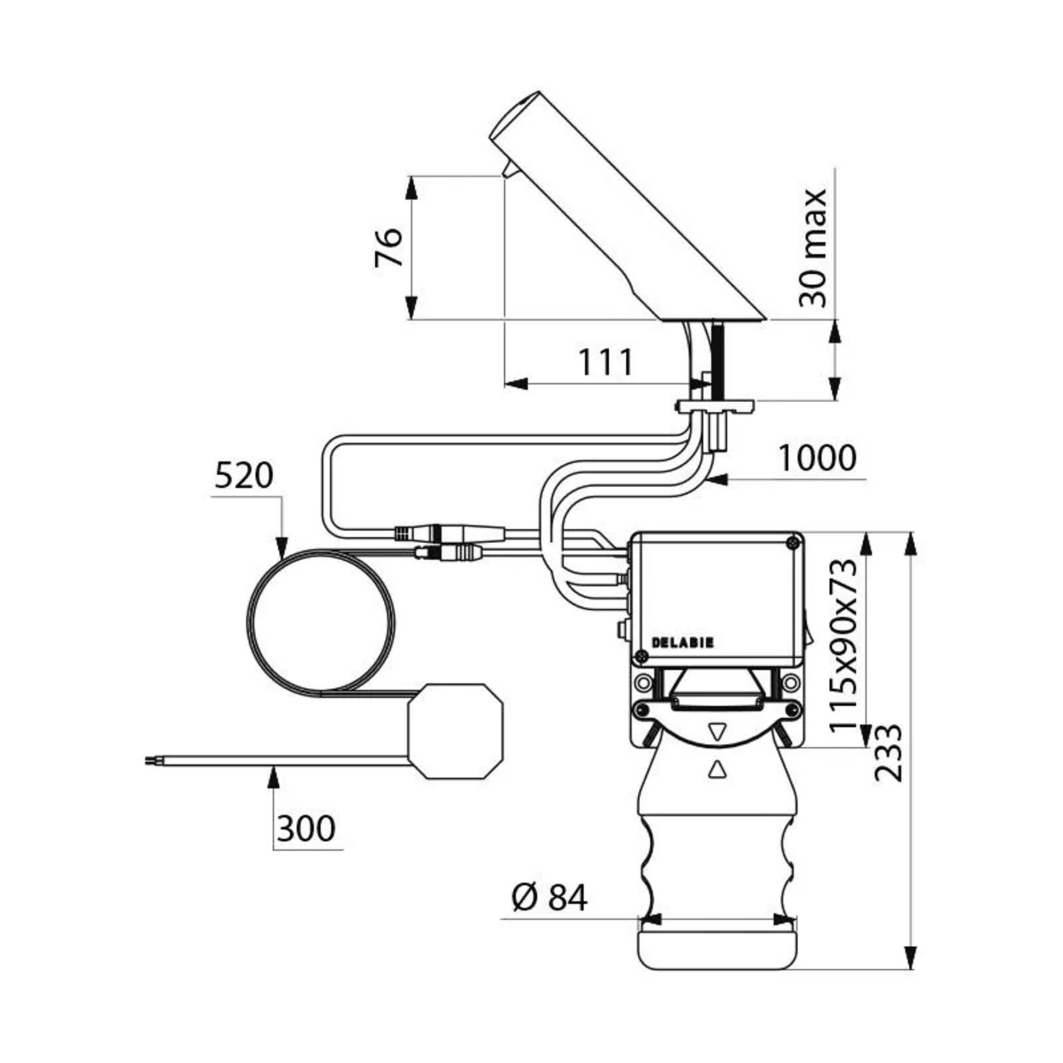 Delabie elektronischer Seifenspender T4 verchromt 0,5 l Netzbetrieb_2