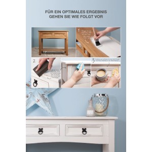 Anleitung: Möbel mit Rust-Oleum Kreidefarbe Khaki Grün matt lackieren. DIY-Projekt.