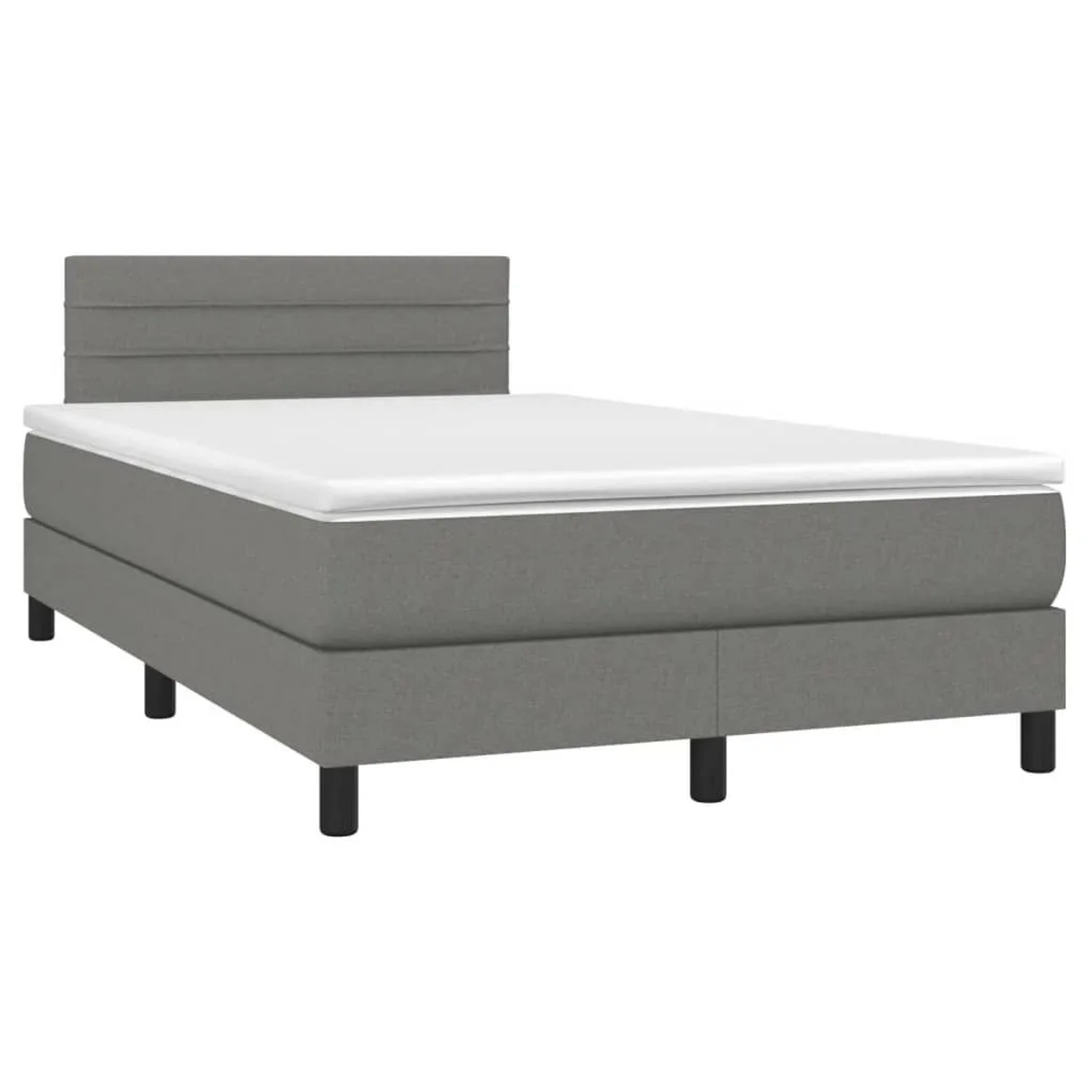 vidaXL Boxspringbett mit Matratze & LED Dunkelgrau 120x190 cm Stoff 3270047 günstig online kaufen