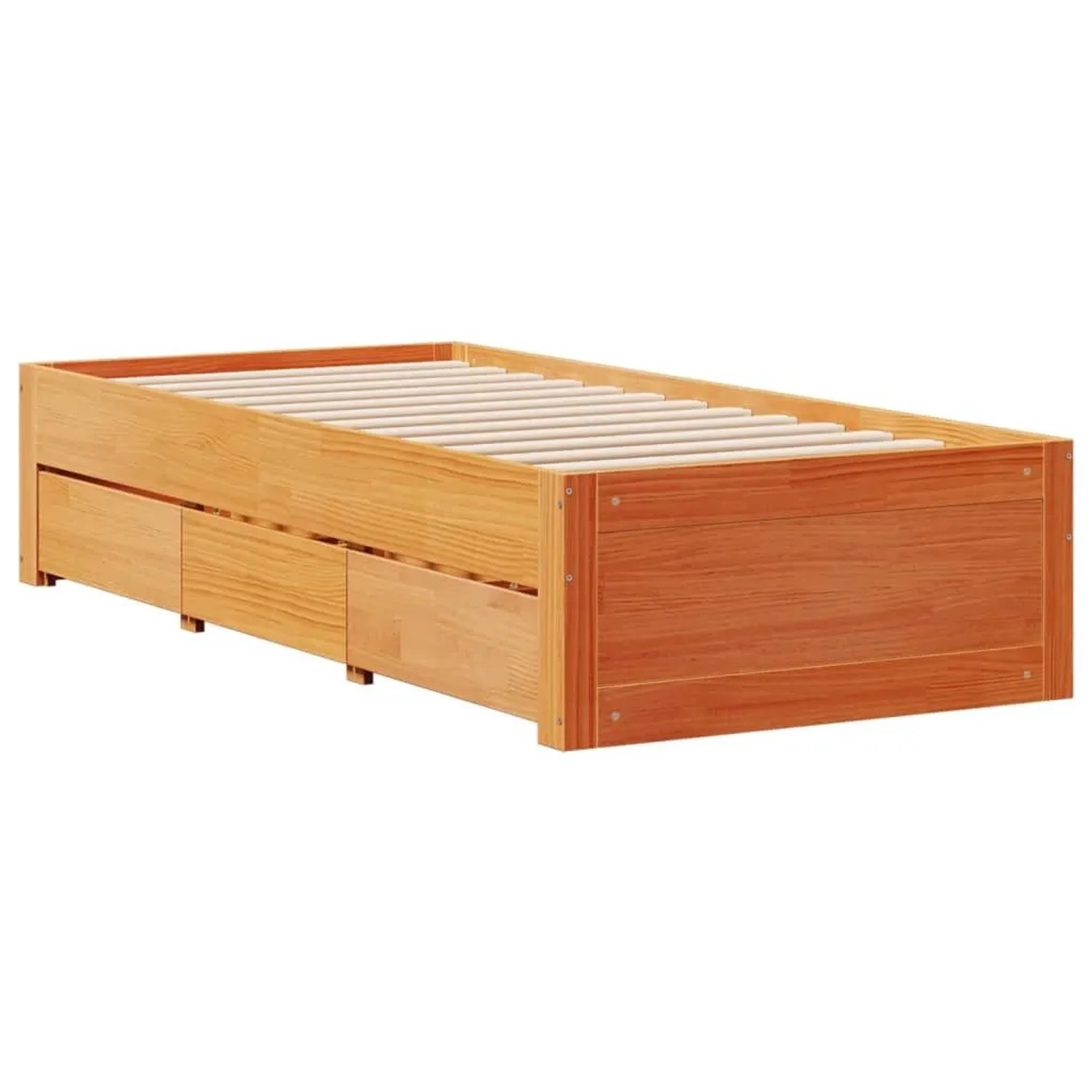vidaXL Massivholzbett ohne Matratze mit Schubladen Braun 75x190 cm 3308830 günstig online kaufen