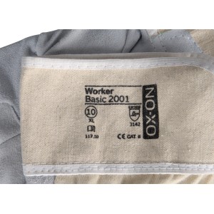 OX-ON Worker Basic 2001 Arbeitshandschuh, grau-beige, Gr. 10, mit Rindspaltleder.