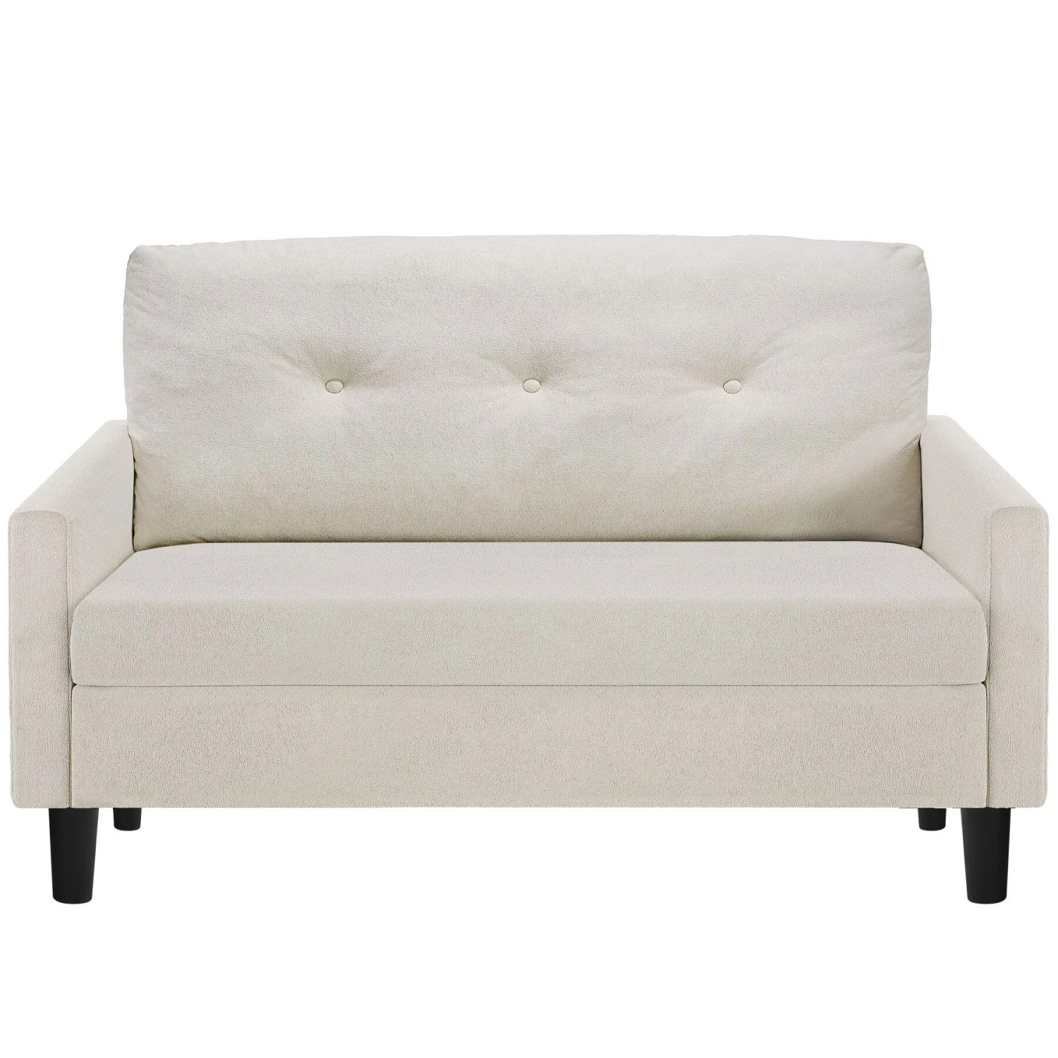 Tectake Sofa Viborg 2 Sitzer  300 kg Belastbar 15 cm Sitzpolster Mit Federkern  77 x 121 5 x 91 cm Creme