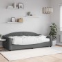 Dunkelgraues vidaXL Tagesbett mit Matratze (100x200 cm) im Schlafzimmer.
