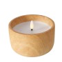 Boltze Home LED-Kerze Yuna, flache Form, Ø 12 cm, Holzoptik.