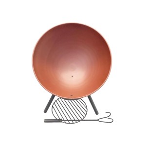 Jet-Line Feuerschale Apacho in Rostoptik mit Schürhaken und Brennholzrost für gemütliche Grillabende.