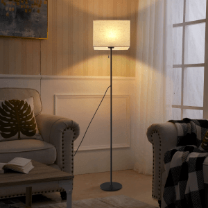 NETTLIFE LED Stehlampe aus Textil L134cm Schwarz