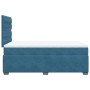 Blaues vidaXL Boxspringbett (120x200 cm) mit Matratze und Samtbezug.