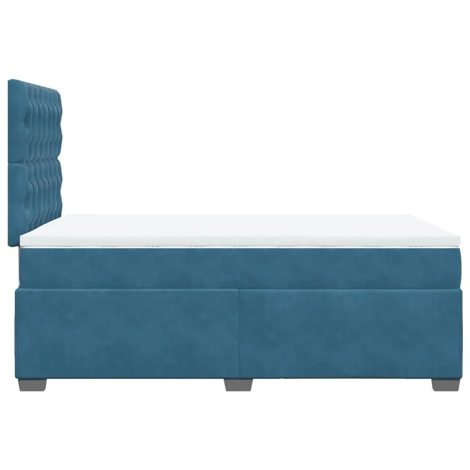 Blaues vidaXL Boxspringbett (120x200 cm) mit Matratze und Samtbezug.