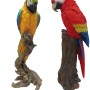 Deko-Figur: Zwei Papageien (41 cm) aus Polyresin für die Gartendekoration.