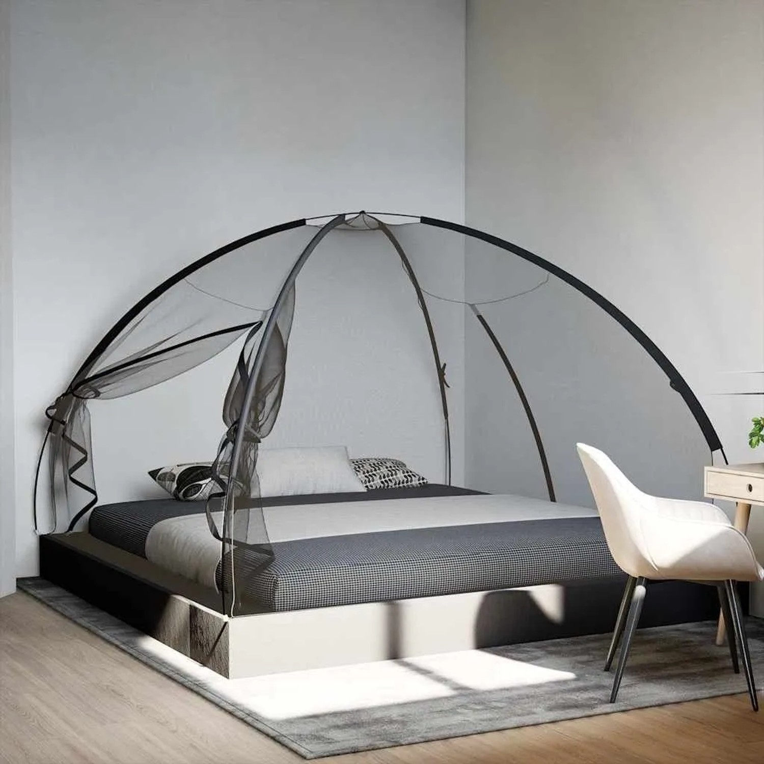 Schwarzes vidaXL Moskitonetz Zelt (200x200x135 cm) für Camping & Zuhause.