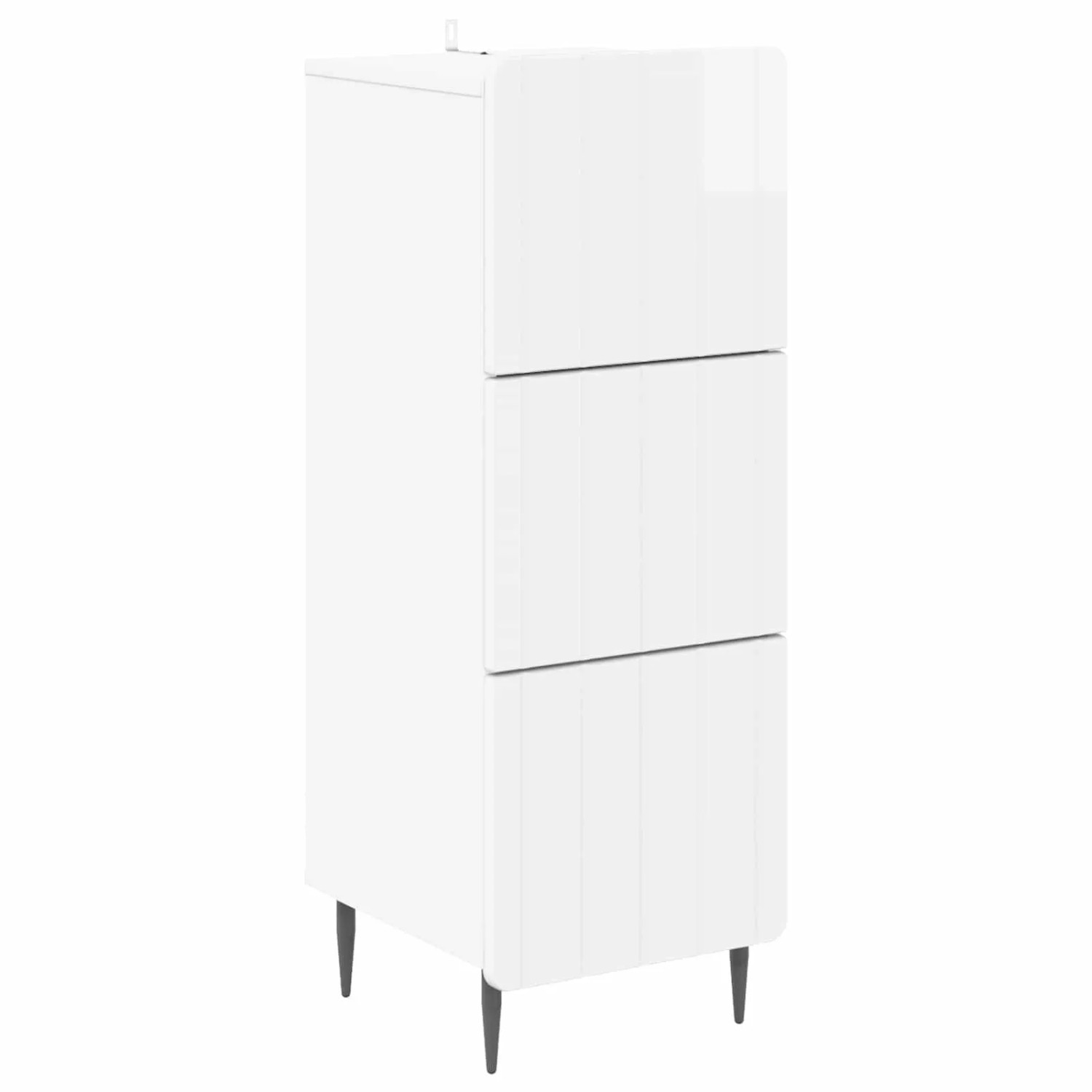 vidaXL Schubladenschrank Hochglanz Weiß 33 x 34,5 x 92 cm 894389
