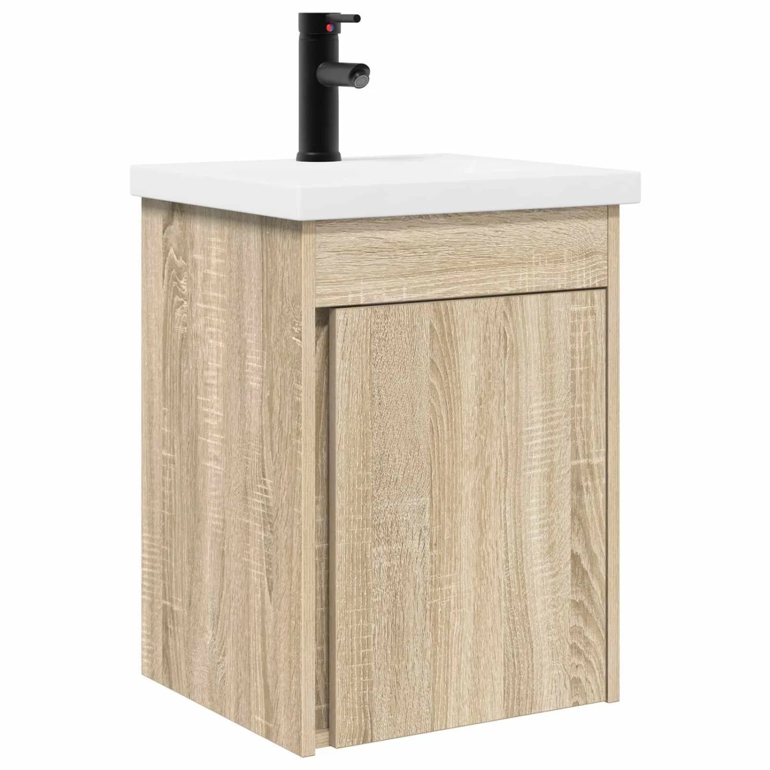 vidaXL Badezimmer Waschtischunterschrank mit Wasserhahn Sonoma-Eiche 889531