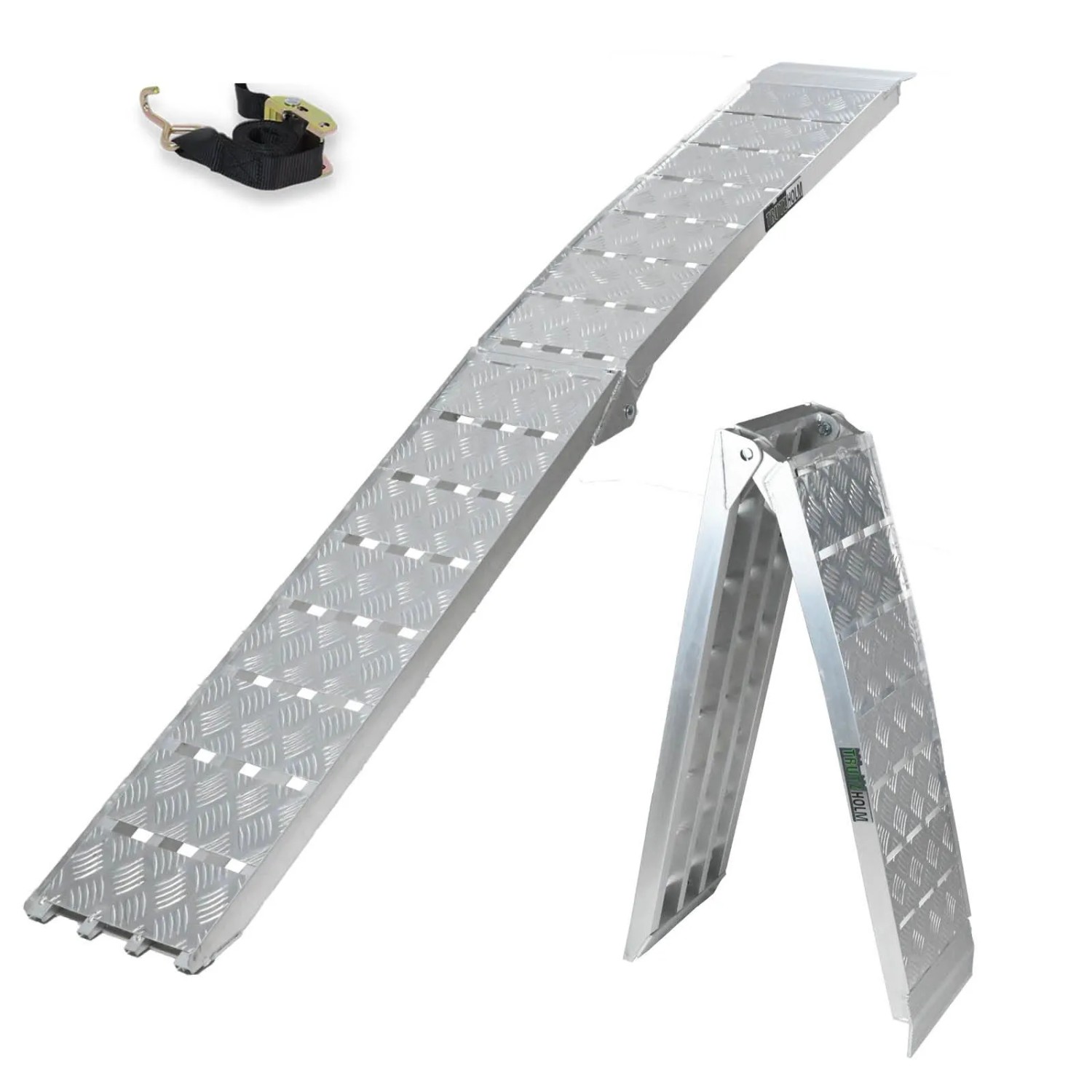 TRUTZHOLM 1 x Auffahrrampe Klappbar 226 cm Traglast 680 kg Alu Grau