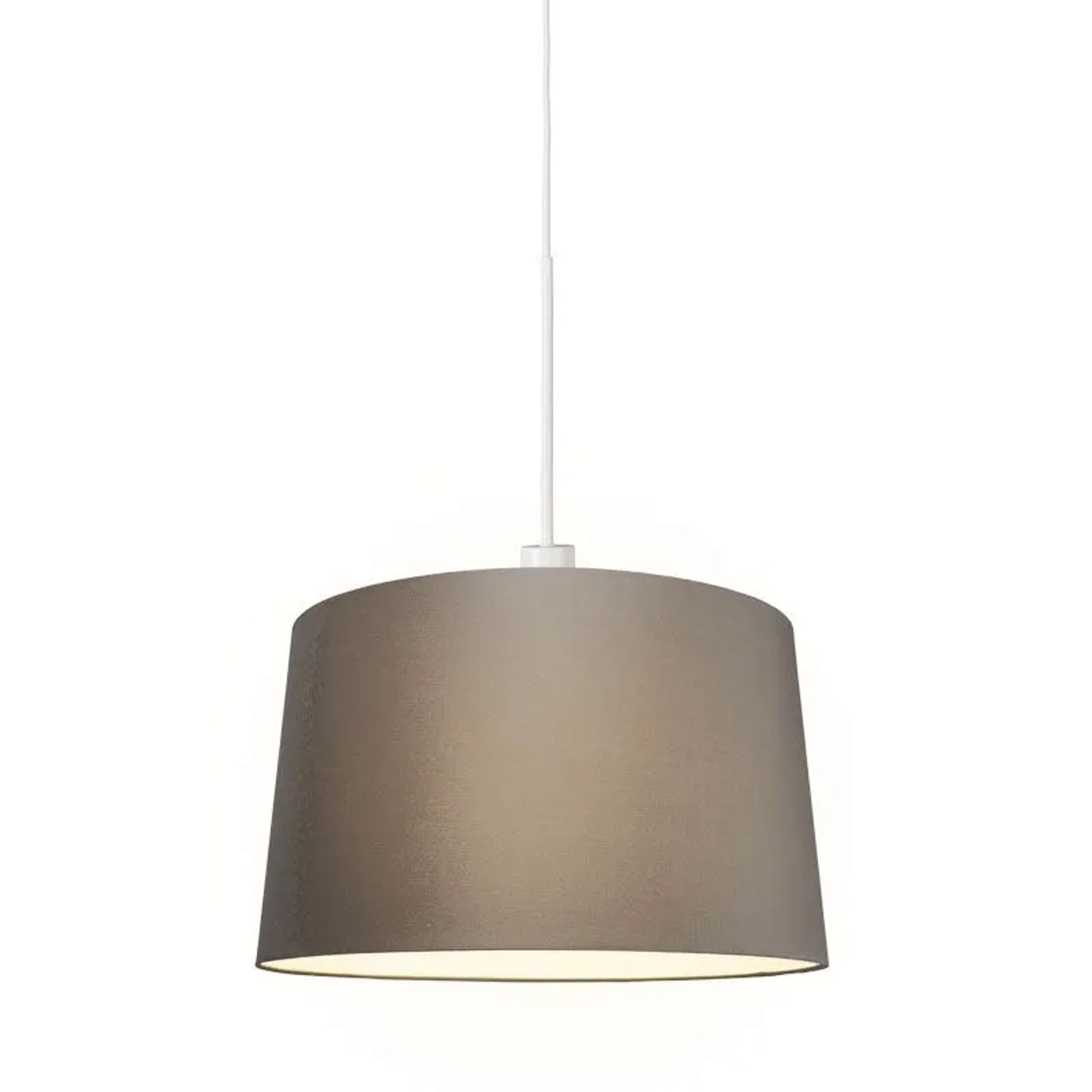 QAZQA Moderne Hängelampe Weiß mit Schirm 45 cm Taupe Combi 1