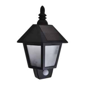 vidaXL Solar-Wandleuchten 2 Stk mit Bewegungsmelder Schwarz 277124