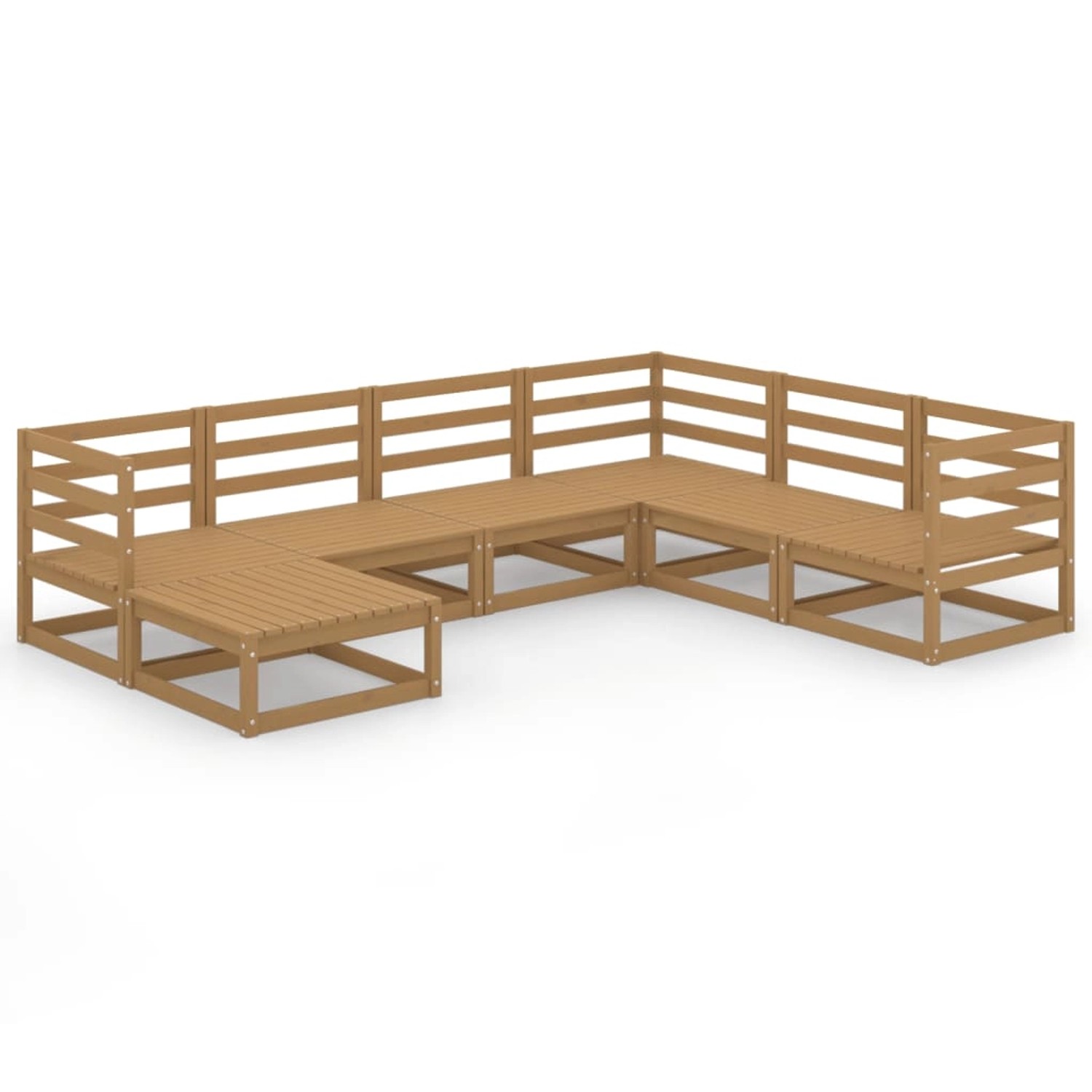 vidaXL 7-tlg Garten-Lounge-Set Honigbraun Massivholz Kiefer Modell 14 günstig online kaufen