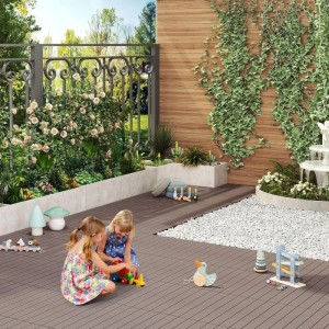 WOLTU WPC Terrassendielen Holz-Optik 30x60cm 6 Stück/1 m² Braun