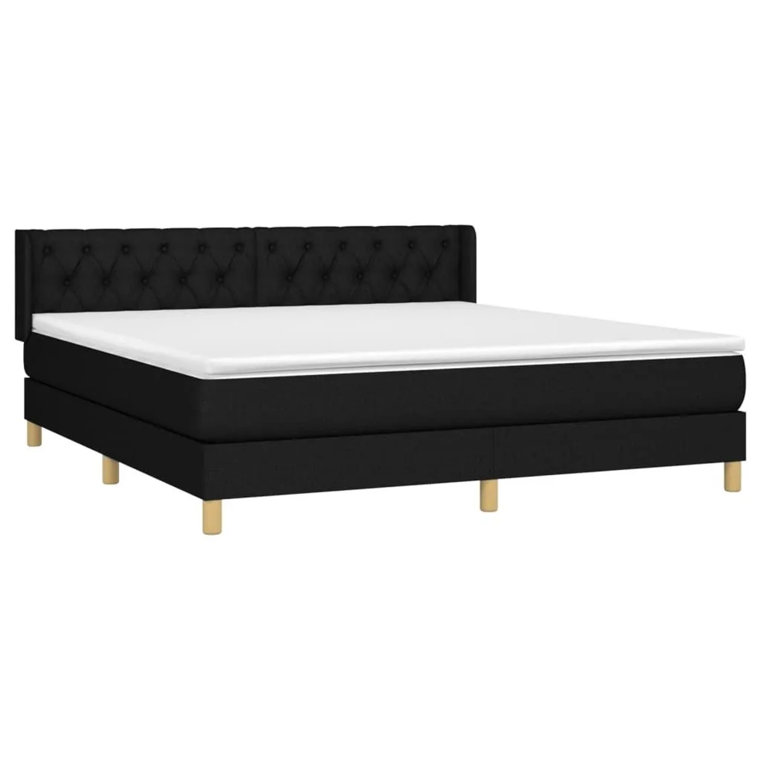 vidaXL Boxspringbett mit Matratze Schwarz 160x200 cm Stoff 3130523 günstig online kaufen