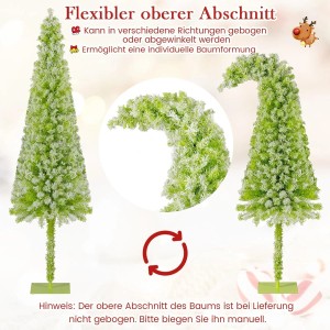 Costway Künstlicher Weihnachtsbaum mit Beleuchtung und Schnee 180cm