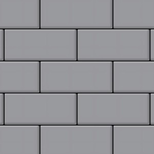 Graue Edelstahl Mosaikfliese im Subway-Stil, hochglänzend.