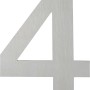 AnsaPro Hausnummer 4 aus Edelstahl, gebürstet und modern.