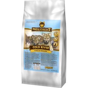 Wolfsblut Cold River Puppy Trockenfutter, Forelle & Süßkartoffel, 2kg Sack.
