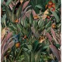 Fototapete Aaliyah: Dschungel-Motiv mit Tukan, Leopard und üppiger Vegetation.