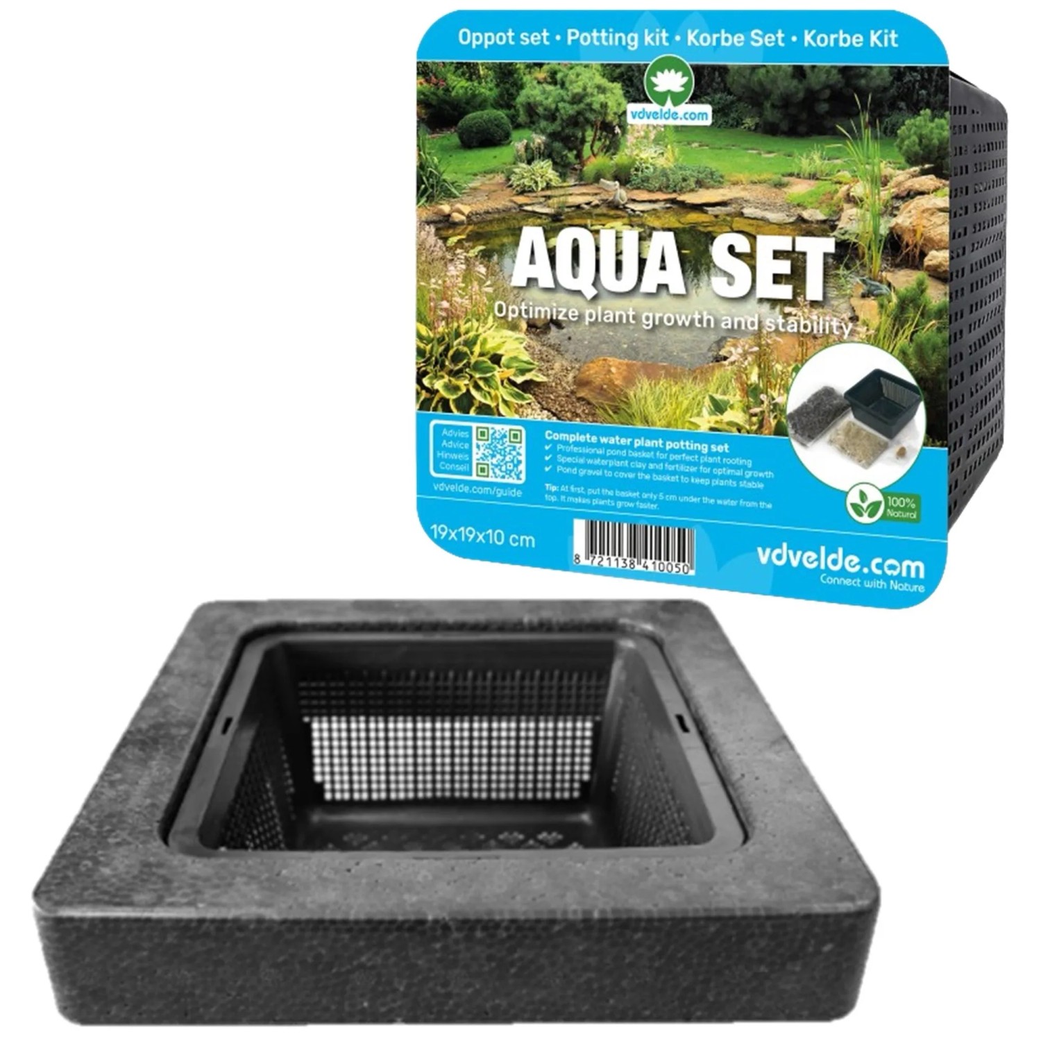 Vdvelde Schwimmring Teich 25 Cm   Aqua Set 3 Teilig   Pflanzeninsel Komplett