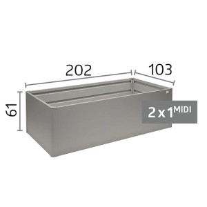 Biohort Metall-Hochbeet Midi, dunkelgrau-metallic, 202x103x61 cm. Ideal für Gemüse, Kräuter & Obst.
