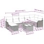 vidaXL Gartenmöbel-Set, 8-teilig, beige Poly Rattan, mit Kissen und Stauraum, Maße siehe Bild.