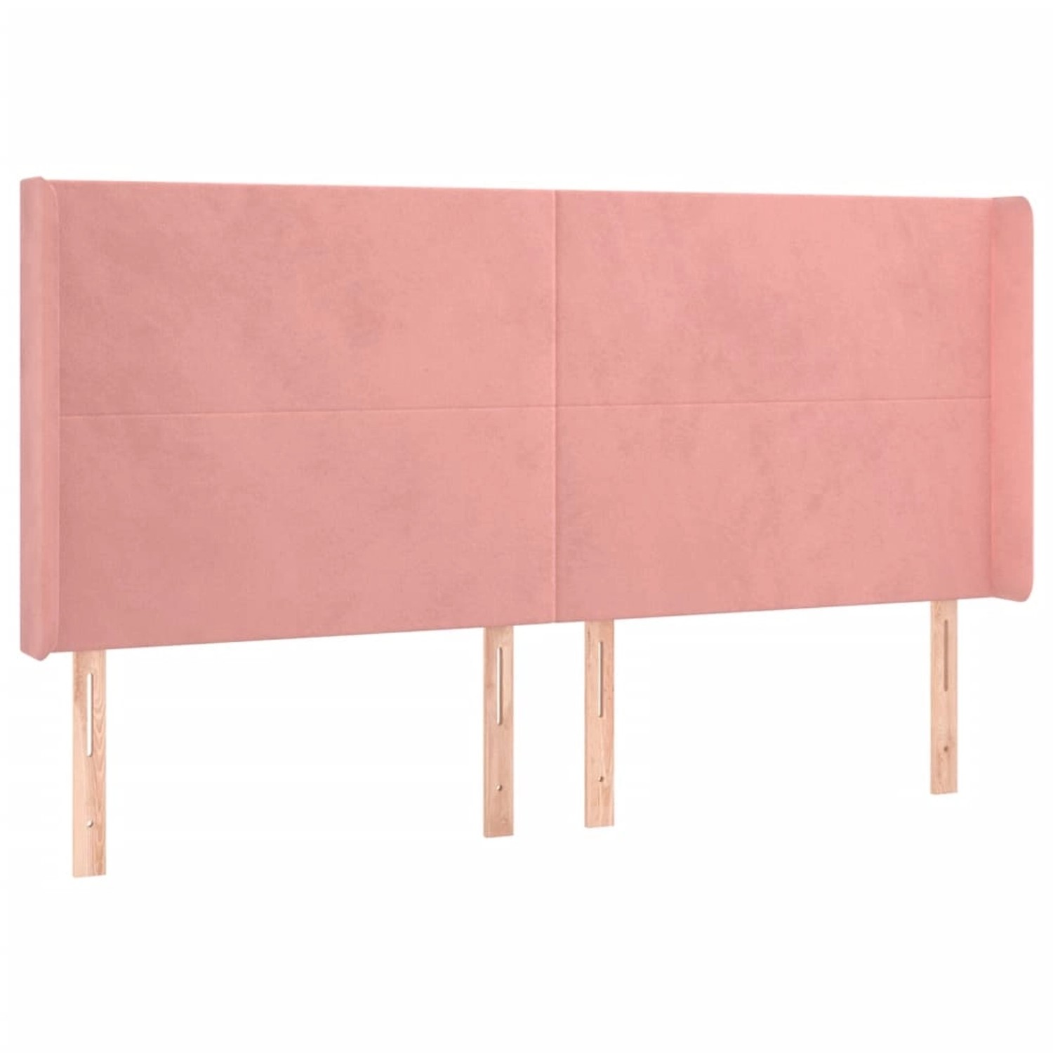 vidaXL LED Kopfteil Rosa 203x16x118/128 cm Samt 3123839