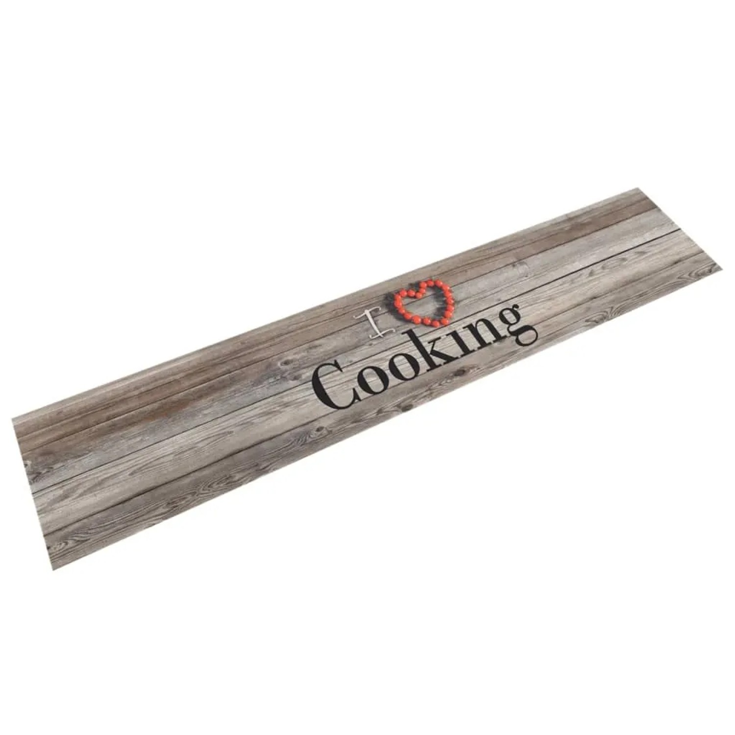 vidaXL Küchenteppich Waschbar Cooking Grau 60x300 cm Samt 136548