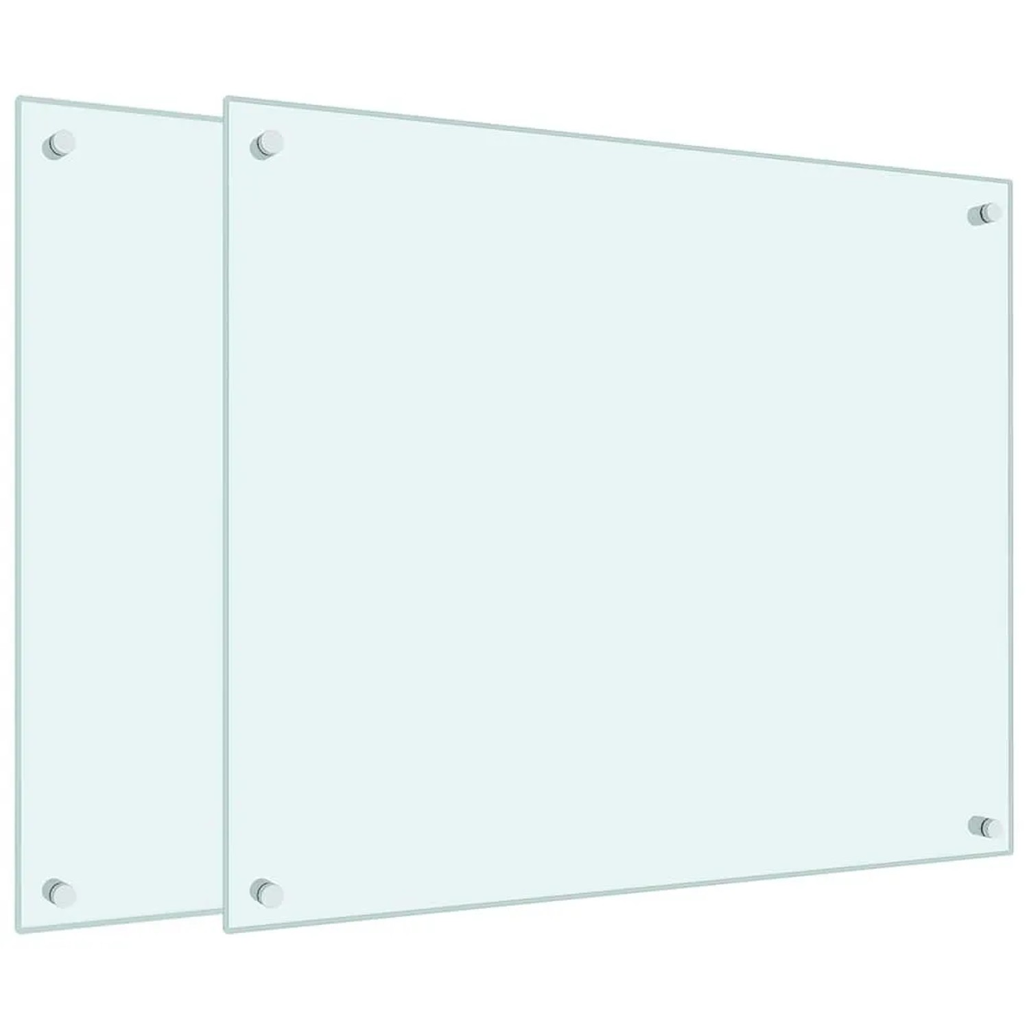 vidaXL Küchenrückwände 2 Stk Weiß 70x60 cm Hartglas 3315785