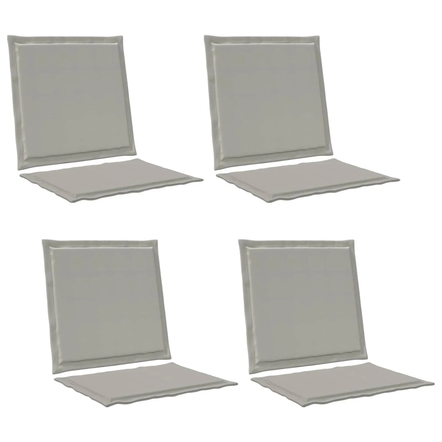 vidaXL Sitz- und Rückenkissen 4 Stk Hellgrau 47 x 45 x 2 cm Polyester 899980