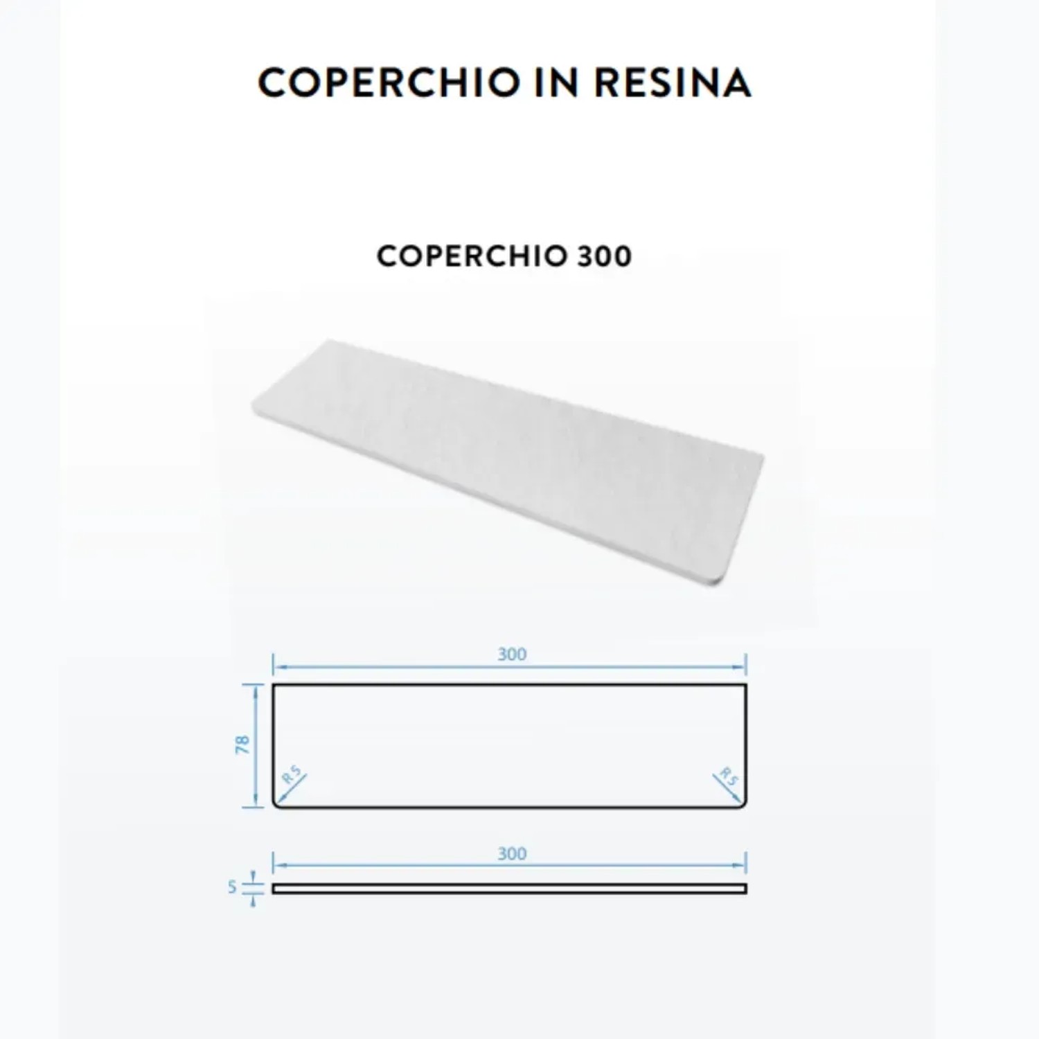 Frascio Duschwanne Abdeckung, grau, aus Harz und Marmorpulver, mit Maßangaben.