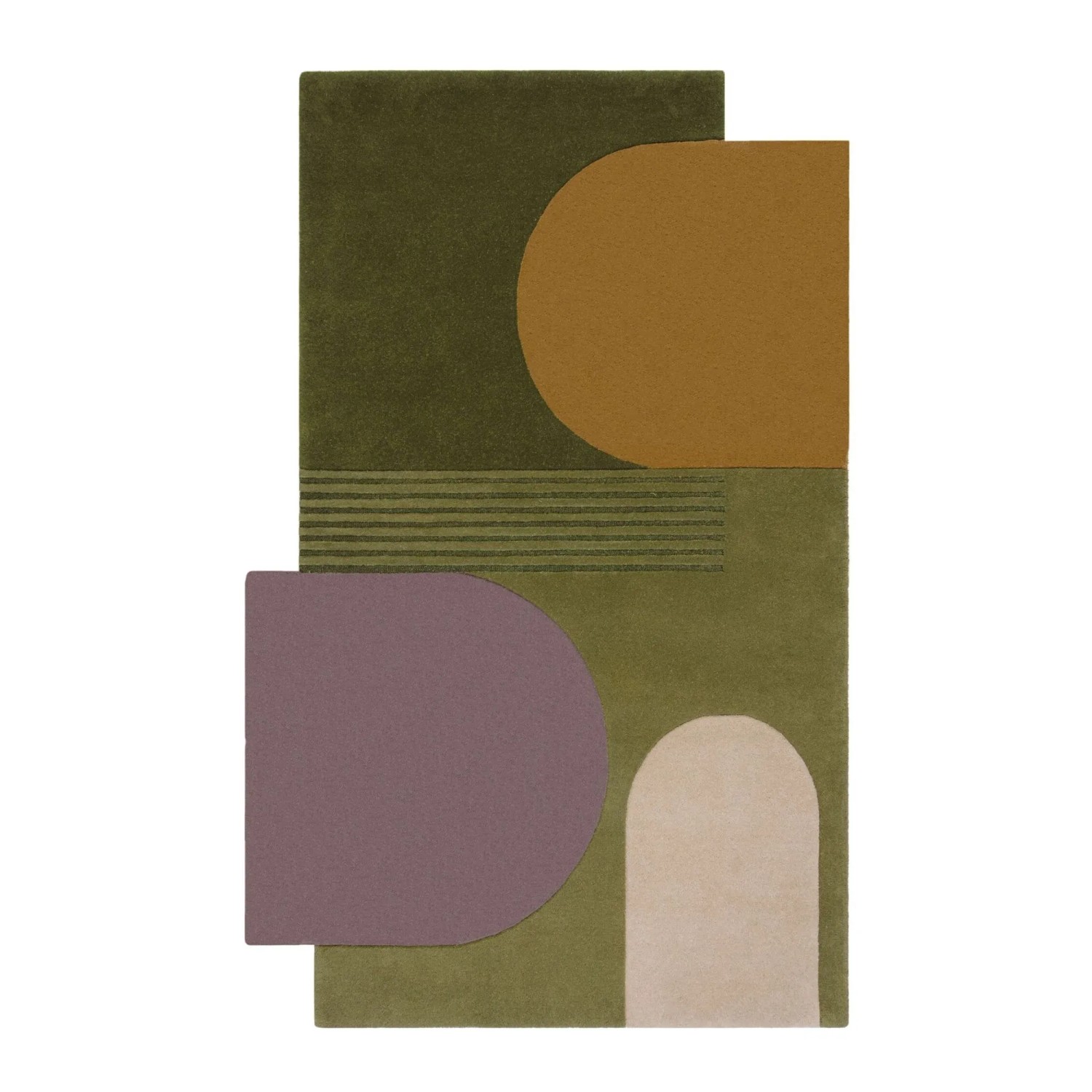 Flair Rugs Wollteppich Lozenge 150 cm x 240 cm Grün