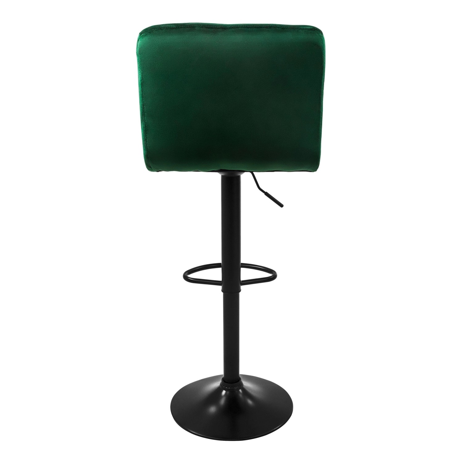 Grüner Samt Barhocker (2er Set) von ML-Design mit Rückenlehne und schwarzem Gestell.