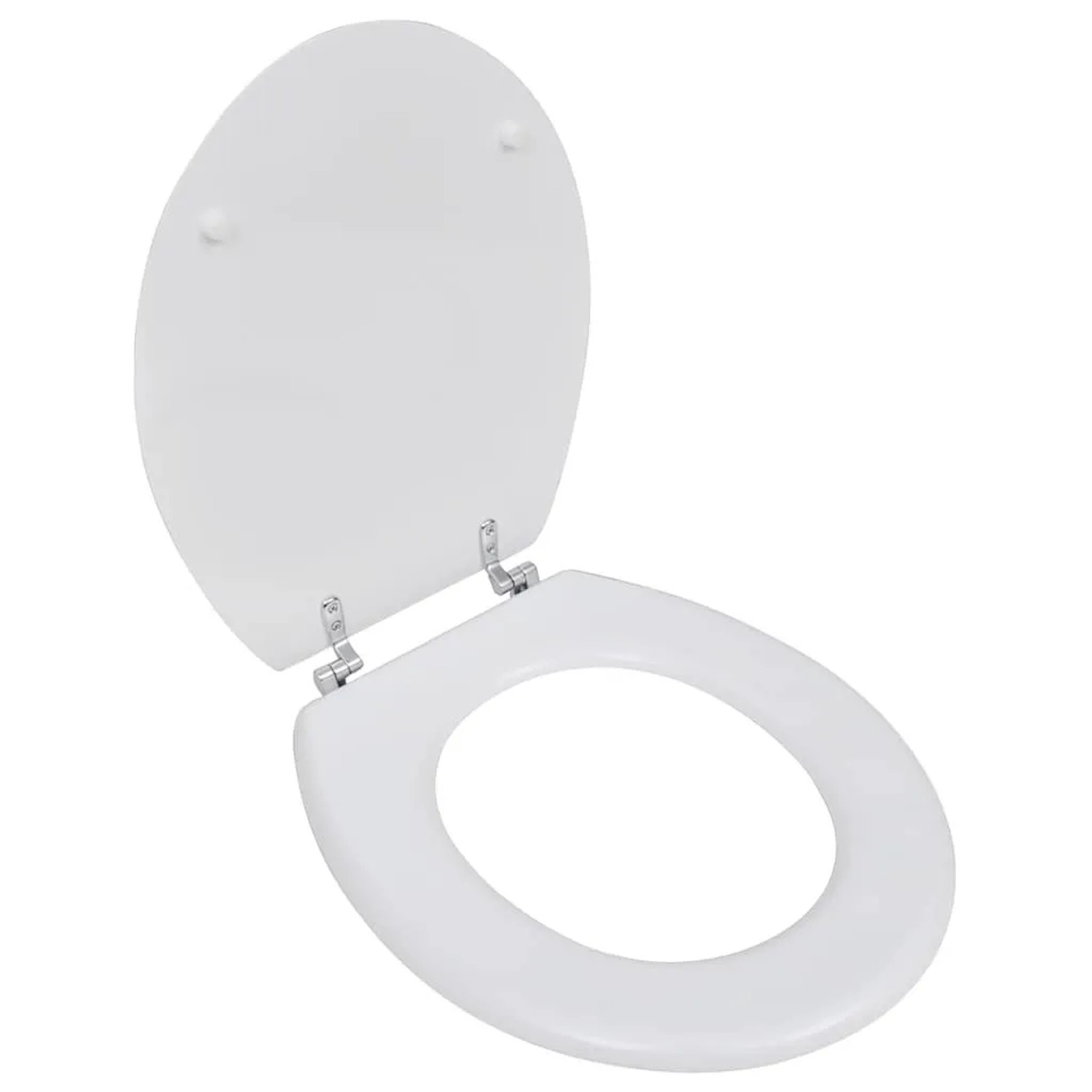 vidaXL Toilettensitz MDF Deckel Schlichtes Design Weiß 140801