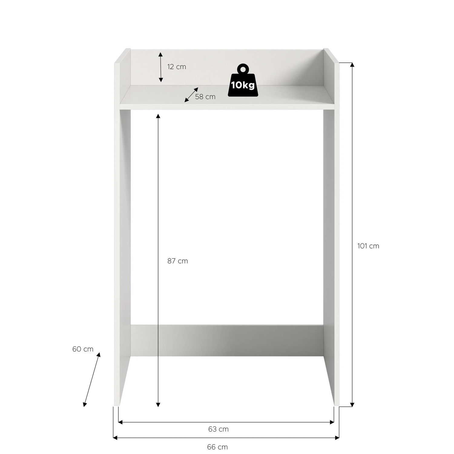 Waschmaschinenumbau Free, weiß, 101x66x60cm, Badregal zur stilvollen Verdeckung und Ablage.