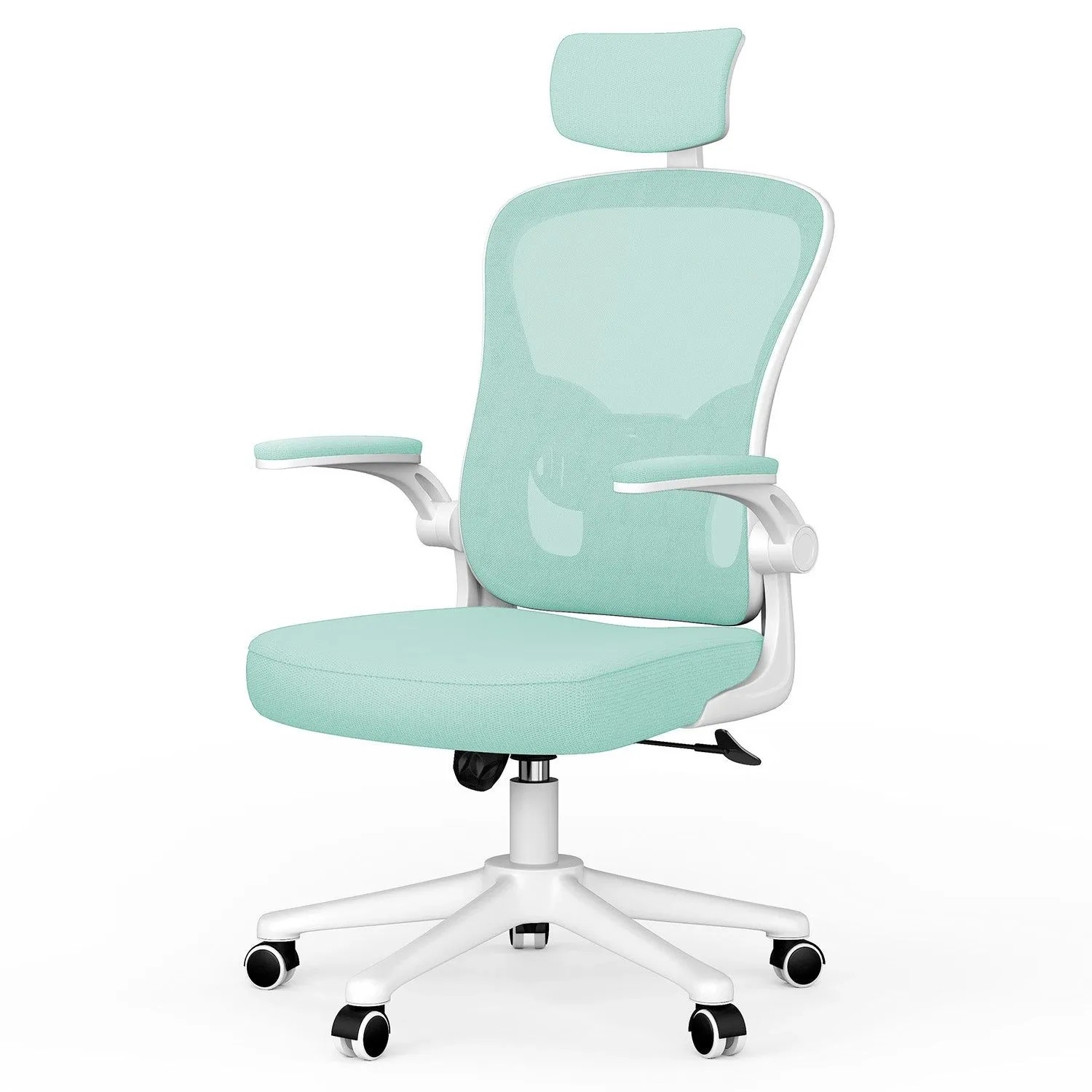 Rattantree Ergonomischer Bürostuhl mit Höhenverstellung Kopfstütze Armlehnen und Lendenstütze Grün